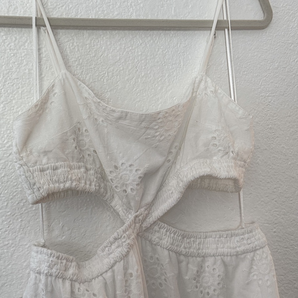 Altar’d State Eyelet Cotton WHITE maxi dress